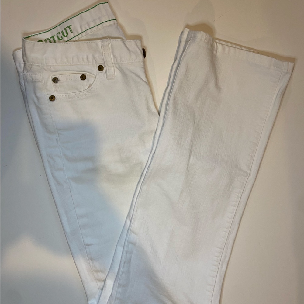 J Crew white boot-cut jeans